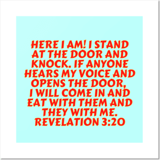 Bible Verse Revelation 3:20 Posters and Art